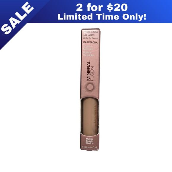 [Sale: 2 for $20!] Mineral Fusion Barcelona HydroShine Lip Gloss | Clear Sparkle - Picture 1 of 8